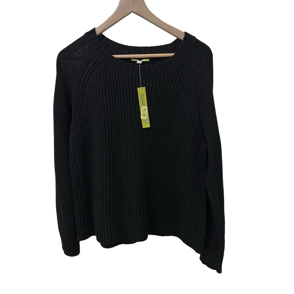 Gianni‎ Bini Classic Black Farah Crew Neck Sweater sz M Wool Blend